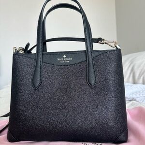 Kate Shade Small Crossbody Black Shimmery Glittery Sparkly Purse